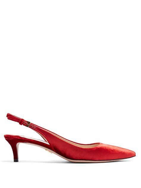 prada red kitten heels|prada slingback kitten heels.